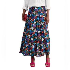 Vibrant Floral Maxi Skirt - Multicolor. Size 4.